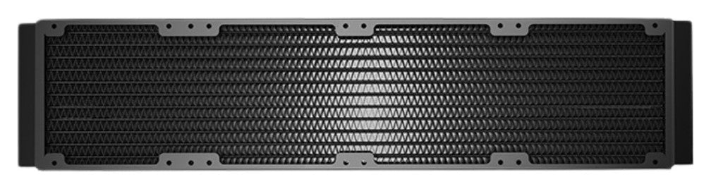 4 x 80 mm aluminum radiator, 11-channel core, face on