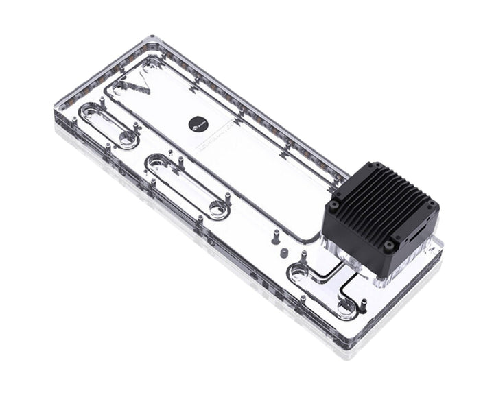 Bykski Distro Plate For PHANTEKS ECLIPSE P400 (PH-EC416PTG) - PMMA w/ 5v Addressable RGB(RBW) (RGV-PHA-416-P-K) - DDC Pump With Armor