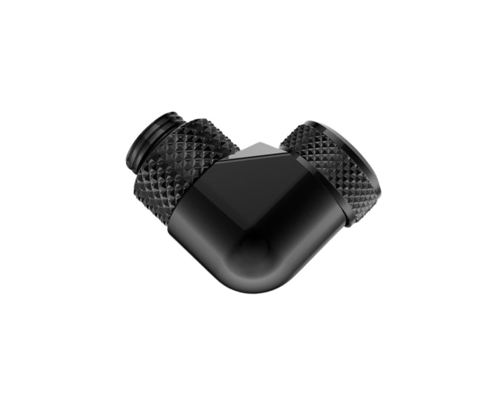 Bykski G 1/4in. Rigid 90 Degree Rotary Fitting Adapter For 14mm OD PMMA/PETG/METAL Tubing (CC-L14RD90-X-BK) - Black