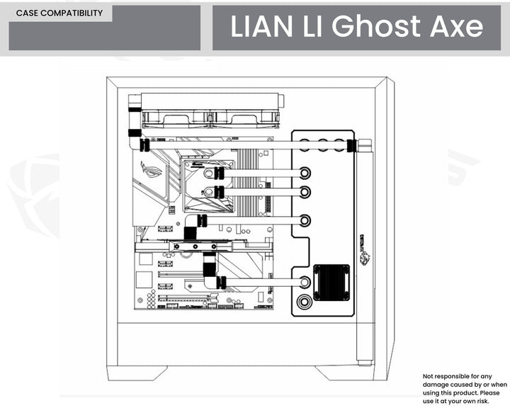 Bykski Distro Plate For LIAN LI Ghost Axe - PMMA w/ 5v Addressable RGB (RBW) (RGV-LAN-COOL-P-K) - DDC Pump With Armor