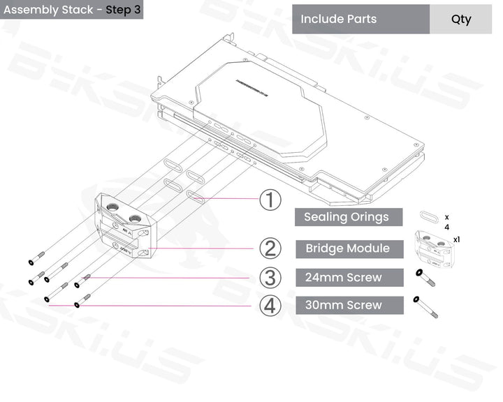 Bykski Full Coverage GPU Water Block w/ Integrated Active Backplate for Palit GeForce RTX 3090/3080Ti GameRock/OC (SELECT MODELS ONLY) (N-PT3090GR-TC)
