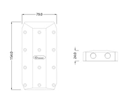Bykski Quad GPU 40mm SLI/CF Connection Bridge Module Version 3 - Frosted (L4-4WAY)