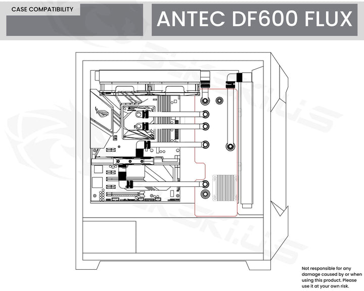 Bykski Distro Plate For ANTEC DF600 FLUX PMMA w/ 5v Addressable RGB(RBW) (RGV-ANTEC-DF600-P) - DDC Pump With Armor