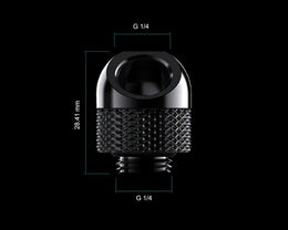 Granzon G 1/4in. Male to Female 45 Degree Rotary Elbow Fitting (GD-45) - Black