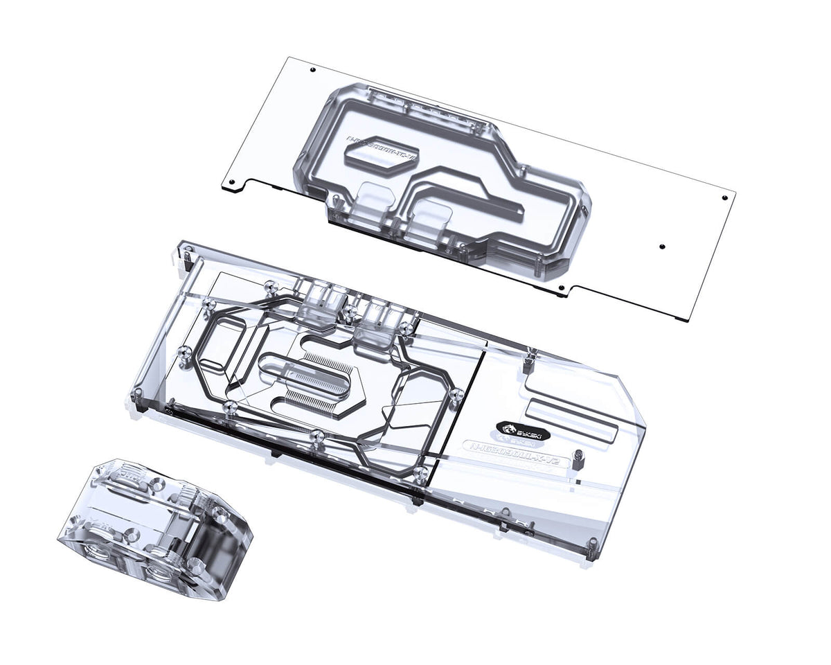 Bykski Full Coverage GPU Water Block w/ Integrated Active Backplate for Colorful iGame RTX 3090 (N-IG3090UL-TC)