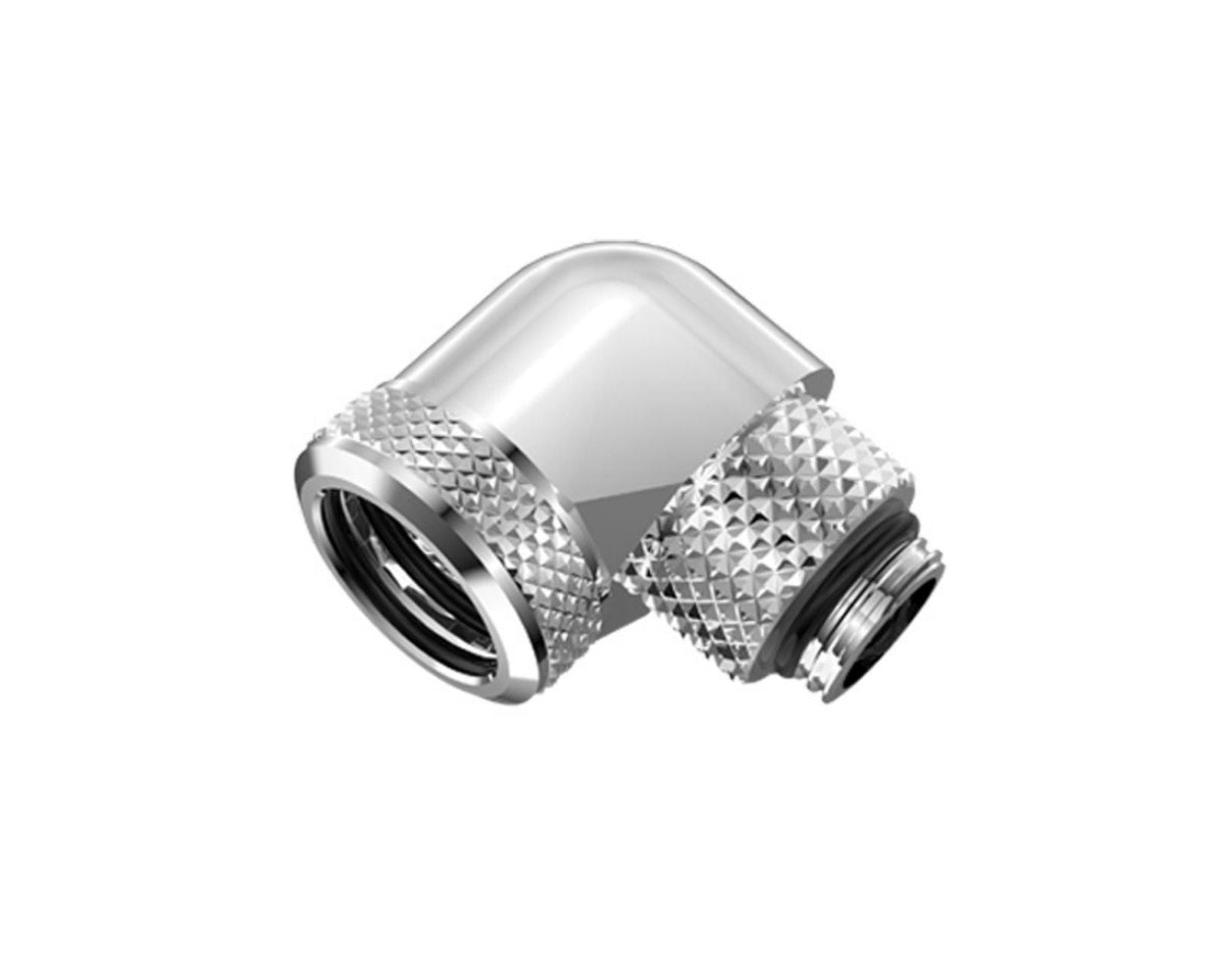 Bykski G 1/4in. Rigid 90 Degree Rotary Fitting Adapter For 16mm OD PMMA/PETG/METAL Tubing (CC-L16RD90-X) - Silver