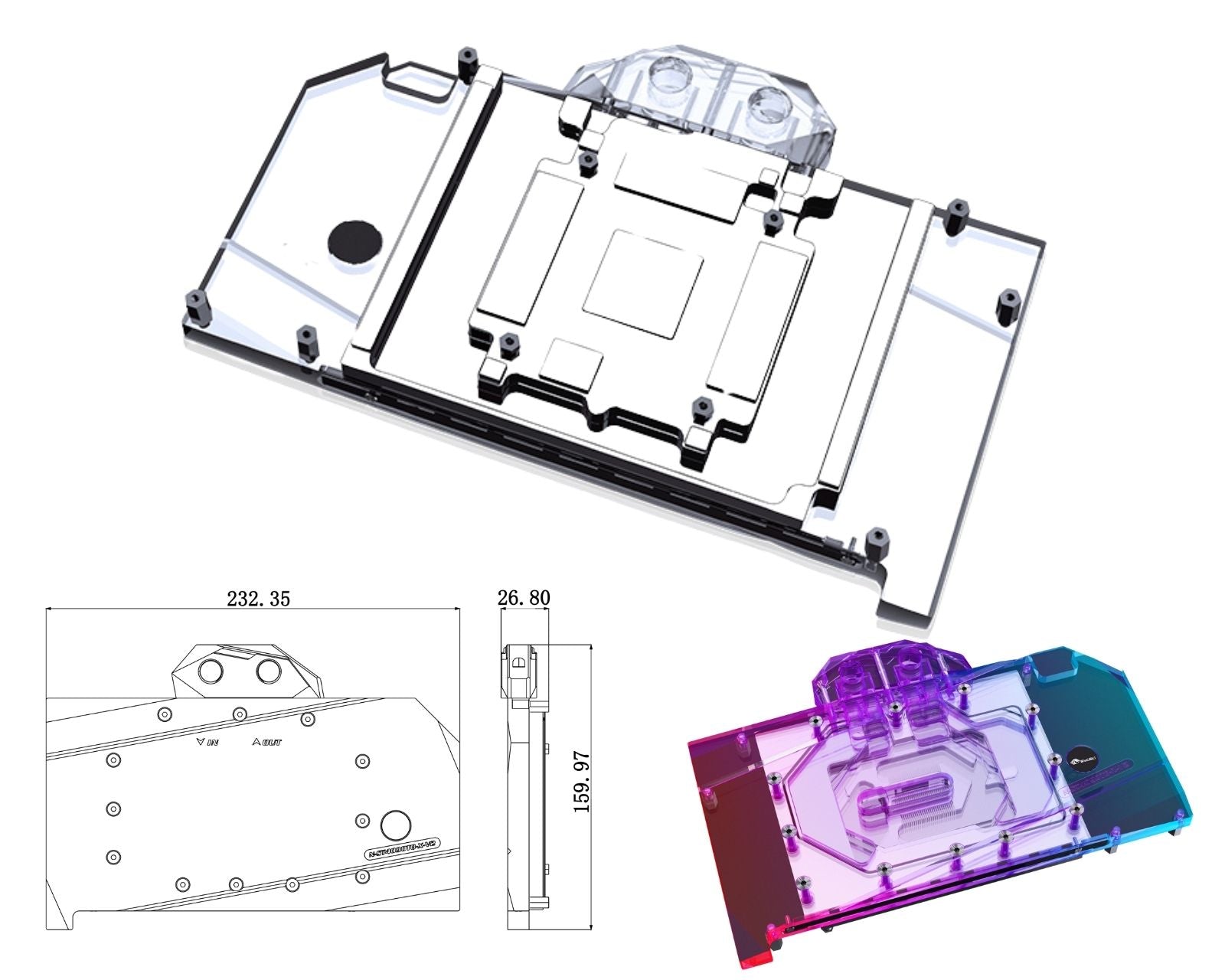 Bykski Full Coverage GPU Water Block and Backplate for Zotac
