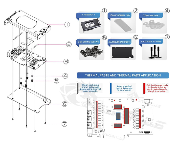 Bykski Armored End Port GPU Water Block with Backplate For ASUS TUF GeForce RTX 5080-016G-GAMING (N-AS5080TUF-X)