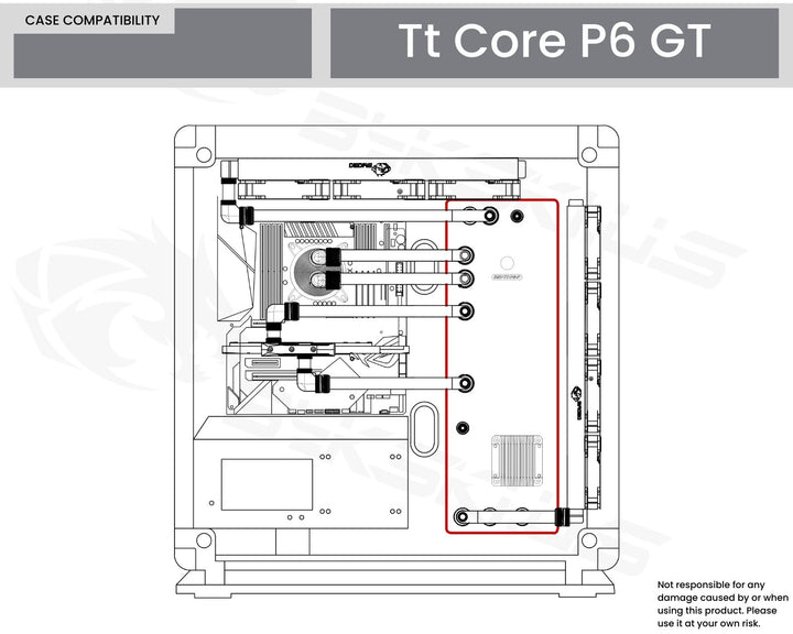 Bykski Distro Plate For Thermaltake Core P6 TG - PMMA w/ 5v Addressable RGB (RBW) (RGV-TT-P6-P-K) - DDC Pump With Armor