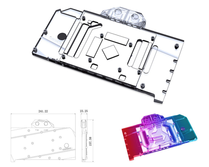 Bykski Full Coverage GPU Water Block and Backplate for PowerColor RX 6750 XT Red Devil (A-PC6750XT-X)