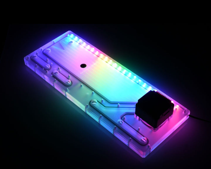 Bykski Distro Plate For Thermaltake LEVEL20 GT - PMMA w/ 5v Addressable RGB(RBW) (RGV-TT-LEVEL20GT-P-K) - DDC Pump With Armor