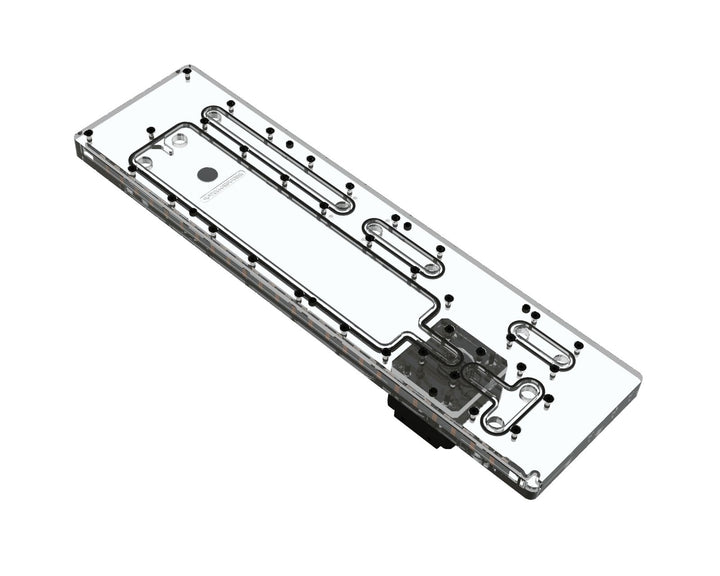 Bykski Distro Plate For PHANTEKS NV7 - PMMA w/ 5v Addressable RGB(RBW) (RGV-PHA-NV7-P-K) - DDC Pump With Armor