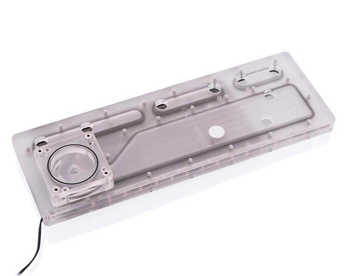 Bykski Distro Plate For Cougar Panzer EVO - Frosted PMMA w/ 5v Addressable RGB (RBW - Pump Included (RGV-CG-Panzer Evo-P-F)
