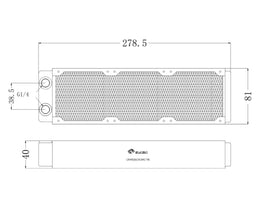 Bykski 80mm x 30mm RC Series Radiator, 80mm x 3, Triple Fan (CR-RD80X3RC-TN)