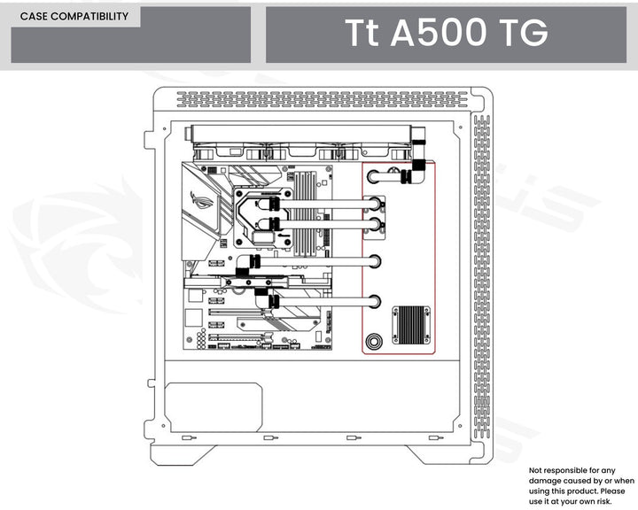 Bykski Distro Plate For Thermaltake A500 TG - PMMA w/ 5v Addressable RGB(RBW) (RGV-TT-A500-TG-P) - No Pump