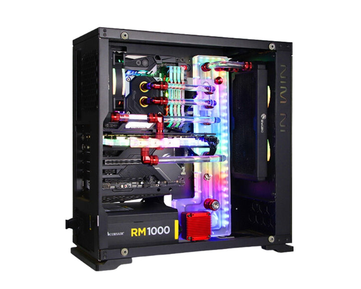 Bykski Distro Plate For InWin 805 - PMMA w/ 5v Addressable RGB(RBW) (RGV-INW-805-P-K) - DDC Pump With Armor