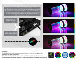 Bykski Complete CP-D5PM-V2 Pump / PMMA Reservoir Combo, Armored Black - with Integrated 5V Addressable RGB (CP-NWD5-V2-CT60-60) - 60MM