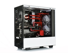 Bykski Distro Plate For NZXT H510 - PMMA w/ 5v Addressable RGB(RBW) (RGV-NZXT-H510-P-K) - DDC Pump With Armor