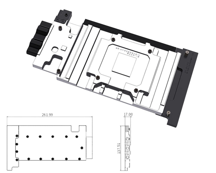 Bykski Durable Metal/POM GPU Water Block and Backplate For Gigabyte GeForce RTX 5090 Gaming OC 32G (N-GV5090DWF-SR) - Continuous Usage