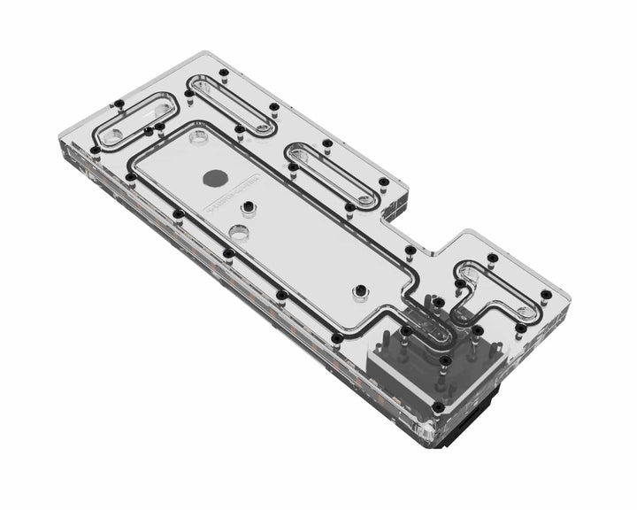 Bykski Distro Plate For ASUS TUF Gaming GT501 PMMA w/ 5v Addressable RGB(RBW) (RGV-AS-GT501-P-K) - DDC Pump With Armor