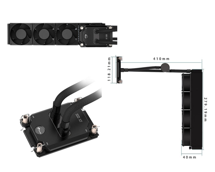 Bykski Durable 4x80mm 2U Server AIO Liquid CPU Cooler For Intel Copper/Ice Lake (LGA 4189) - Continuous Usage