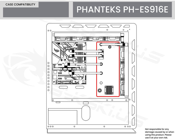 Bykski Distro Plate For PHANTEKS PH-ES916E - PMMA w/ 5v Addressable RGB(RBW) (RGV-PHA-916-P-K) - DDC Pump With Armor