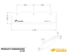 Bykski DDR5 Memory Heat Spreader - Black (B-MRCOV-X-V2)