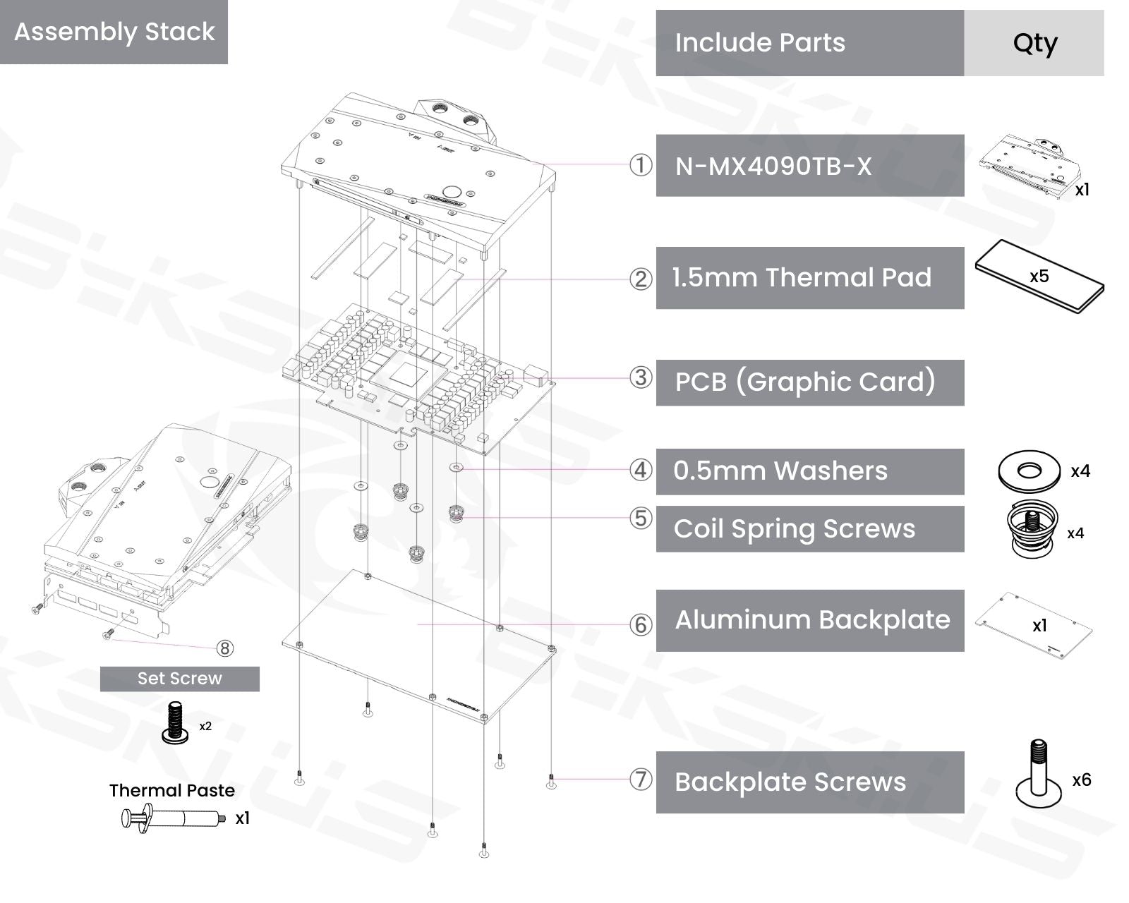 Bykski Full Coverage GPU Water Block and Backplate For MAXSUN