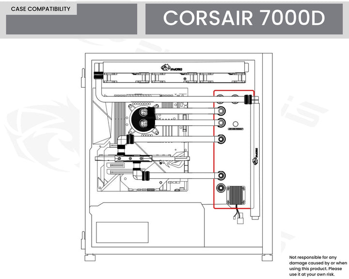 Bykski Distro Plate For CORSAIR 7000D - PMMA w/ 5v Addressable RGB (RBW) (RGV-COS-7000D-P-K) - DDC Pump With Armor
