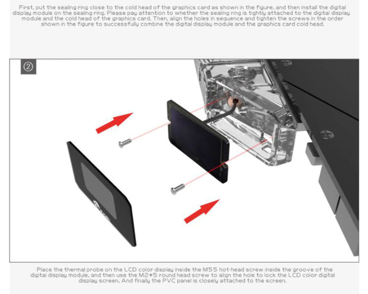 Bykski GPU Block 90 Degree Digital Display Module (B-VGA-SC-FX) - Clear