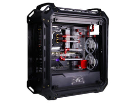 Bykski Distro Plate For COUGAR Panzer Evo - PMMA w/ 5v Addressable RGB(RBW) (RGV-CG-PanzerEvo-P-K) - DDC Pump With Armor