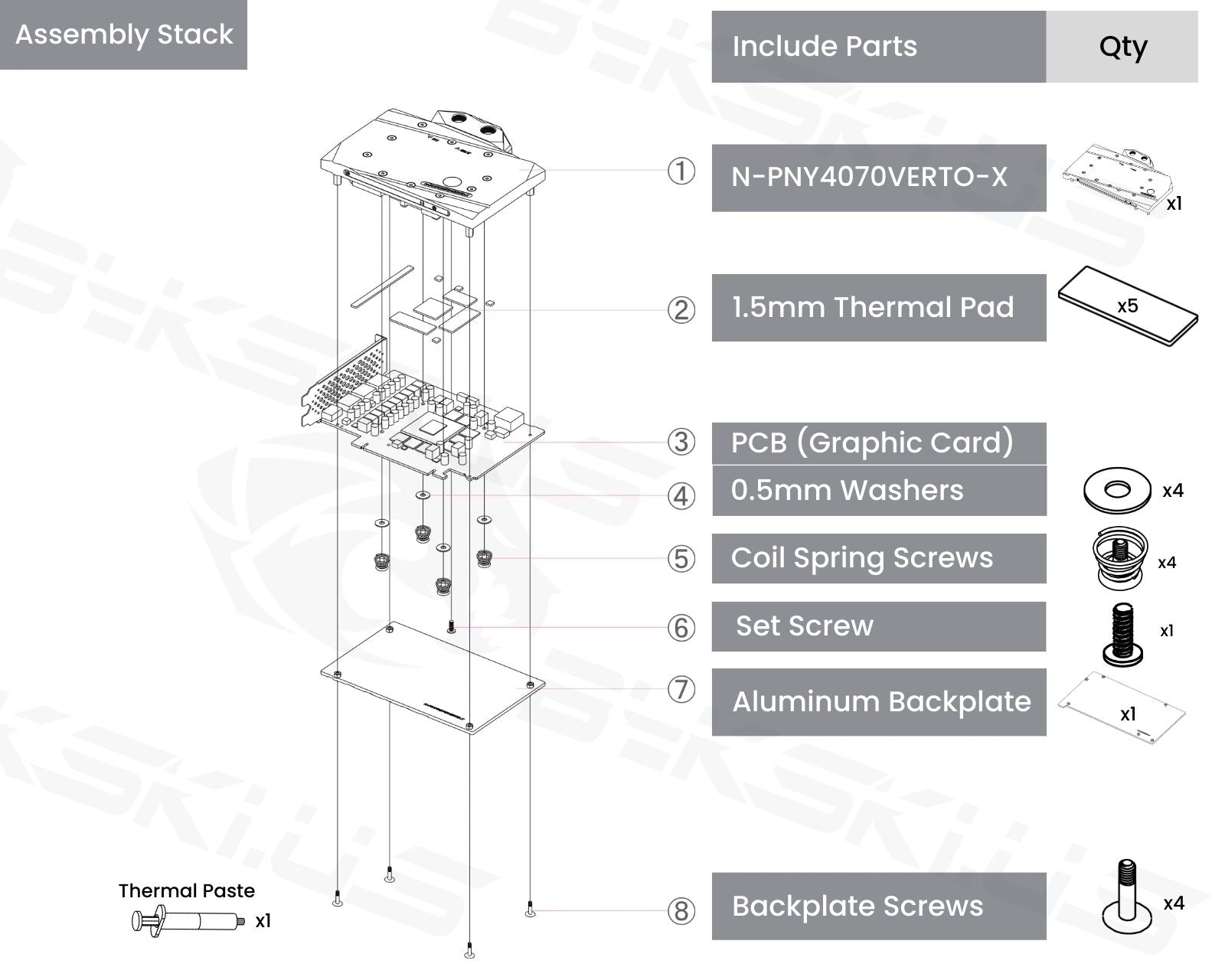 Bykski Full Coverage GPU Water Block and Backplate For PNY RTX4070
