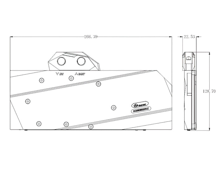 Bykski Full Coverage GPU Water Block and Backplate for Colorful iGame N3090-2406X-S12 (N-IG3090SI2-X)