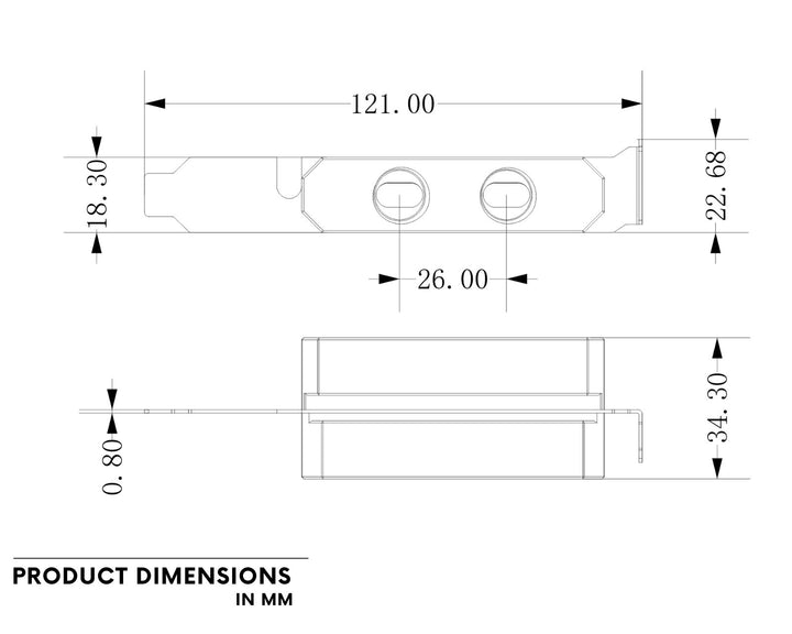 Bykski PCI Slot Pass Through Dual G 1/4 Female to Female Connector for External Cooling V2 (B-PCI-EM-X-V2)