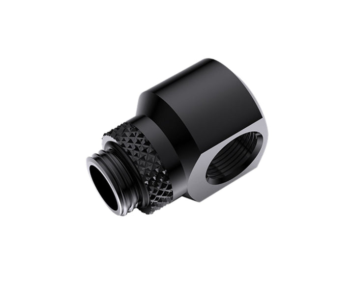 Bykski G 1/4in. Male to Female 360 Degree Rotary Elbow Fitting - 90 Degree Angle (CC-RD90S-X) - Black