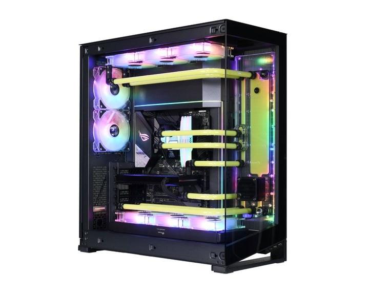 Bykski Distro Plate For PHANTEKS NV7 - PMMA w/ 5v Addressable RGB(RBW) (RGV-PHA-NV7-P-K) - DDC Pump With Armor
