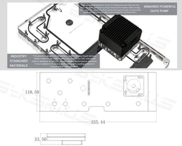 Bykski Distro Plate for CORSAIR 570X PMMA w/ 5v Addressable RGB(RBW) (RGV-COS-570X-P-K) - DDC Pump With Armor