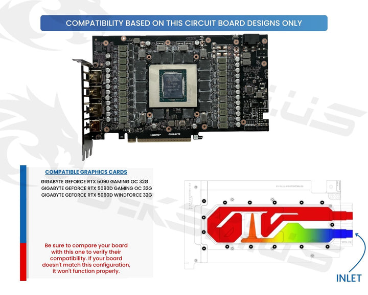 Bykski Durable Metal/POM GPU Water Block and Backplate For Gigabyte GeForce RTX 5090 Gaming OC 32G (N-GV5090DWF-SR) - Continuous Usage