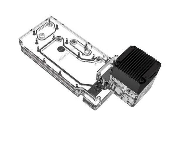 Bykski Distro Plate For Antec Dark Cube - PMMA w/ 5v Addressable RGB (RBW) (RGV-ANTEC-DARK-P-K) - DDC Pump With Armor