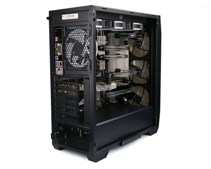 Bykski Distro Plate for Antec DF500 - PMMA w/ 5v Addressable RGB (RBW) (RGV-Antec-DF500-P-K) - DDC Pump With Armor