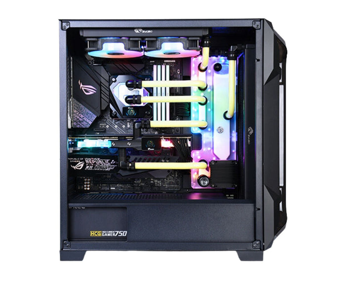 Bykski Distro Plate For ANTEC DF600 FLUX PMMA w/ 5v Addressable RGB(RBW) (RGV-ANTEC-DF600-P) - DDC Pump With Armor