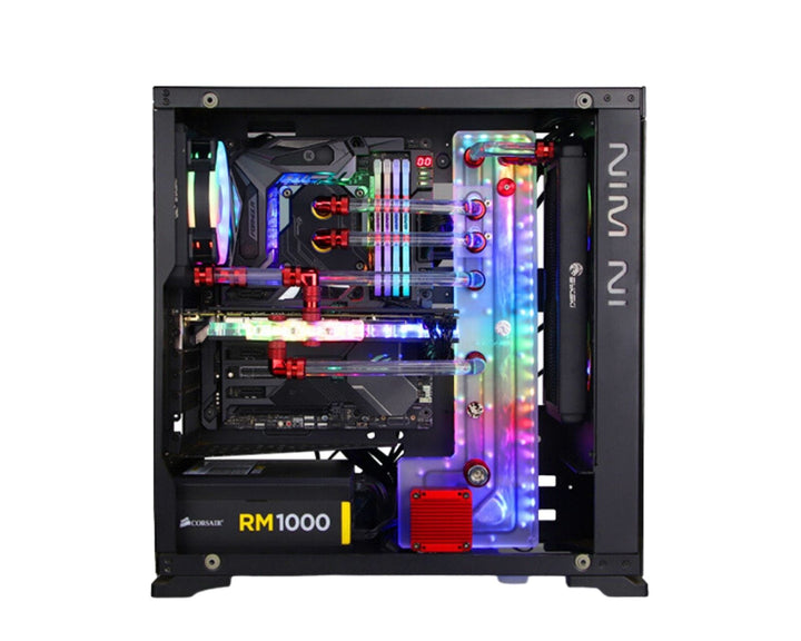 Bykski Distro Plate For InWin 805 - PMMA w/ 5v Addressable RGB(RBW) (RGV-INW-805-P-K) - DDC Pump With Armor