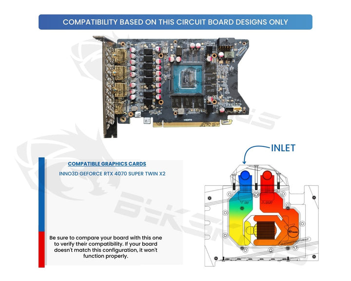 Bykski Full Coverage GPU Water Block and Backplate For INNO3D GeForce RTX 4070 Super Twin X2 (N-ICH4070STWIN-X)