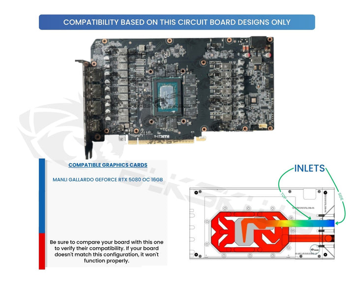 Bykski Full Coverage GPU Water Block and Backplate For Manli Gallardo GeForce RTX 5080 OC 16GB (N-ML5080GR-X)