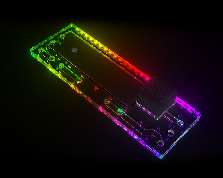 Bykski Distro Plate For Thermaltake Core P6 TG - PMMA w/ 5v Addressable RGB (RBW) (RGV-TT-P6-P-K) - DDC Pump With Armor