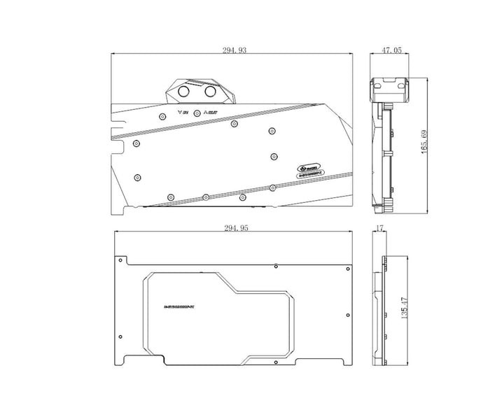 Bykski Full Coverage GPU Water Block w/ Integrated Active Backplate for Zotac RTX 3090 HOF Extreme Limited Edition (N-GY3090HOF-TC)