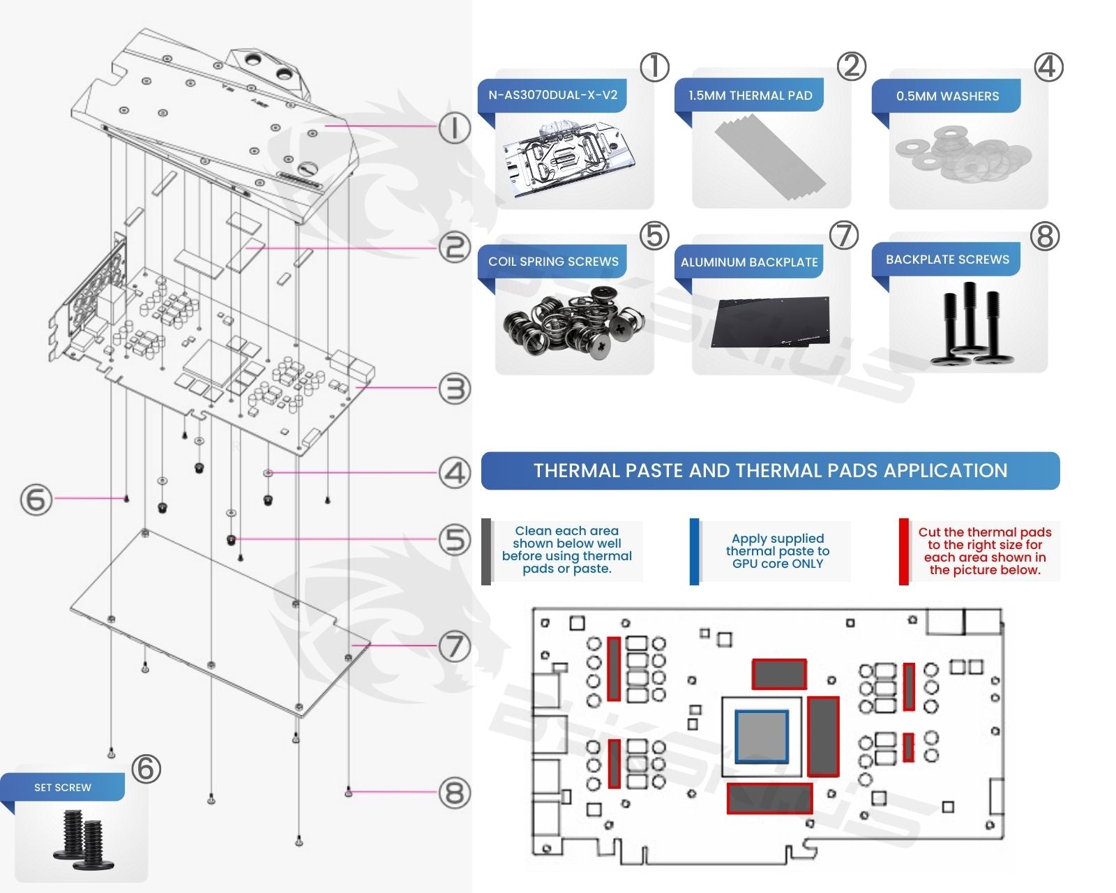 BK201ページ Bykski Full Coverage GPU Water Block and Backplate for ASUS Dual