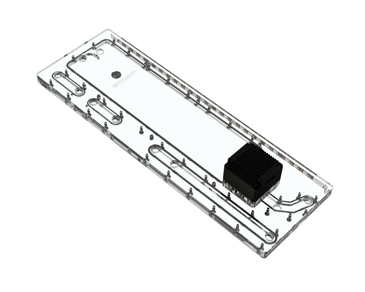 Bykski Distro Plate For PHANTEKS-620PC PMMA w/ 5v Addressable RGB(RBW) (RGV-PHA-620PC-P-K) - DDC Pump With Armor