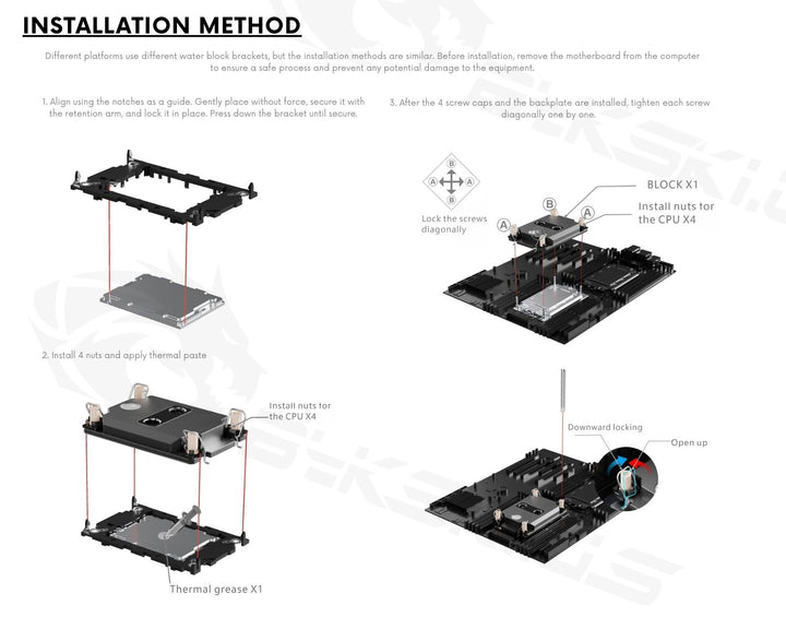 Bykski Durable 3x120mm 4U Server AIO Liquid CPU Cooler For Intel Copper/Ice Lake (LGA 4189) - Continuous Usage