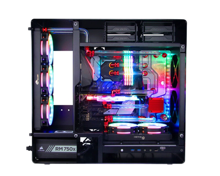 Bykski Distro Plate For InWin 909 - PMMA w/ 5v Addressable RGB(RBW) (RGV-INW-909-P-K) - DDC Pump With Armor